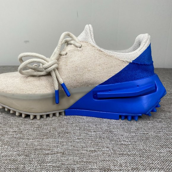 Adidas Pharrell William Human Race NMD S1 MAHBS Men 6.5 HP2641 Oatmeal Blue NWOT - Picture 9 of 12